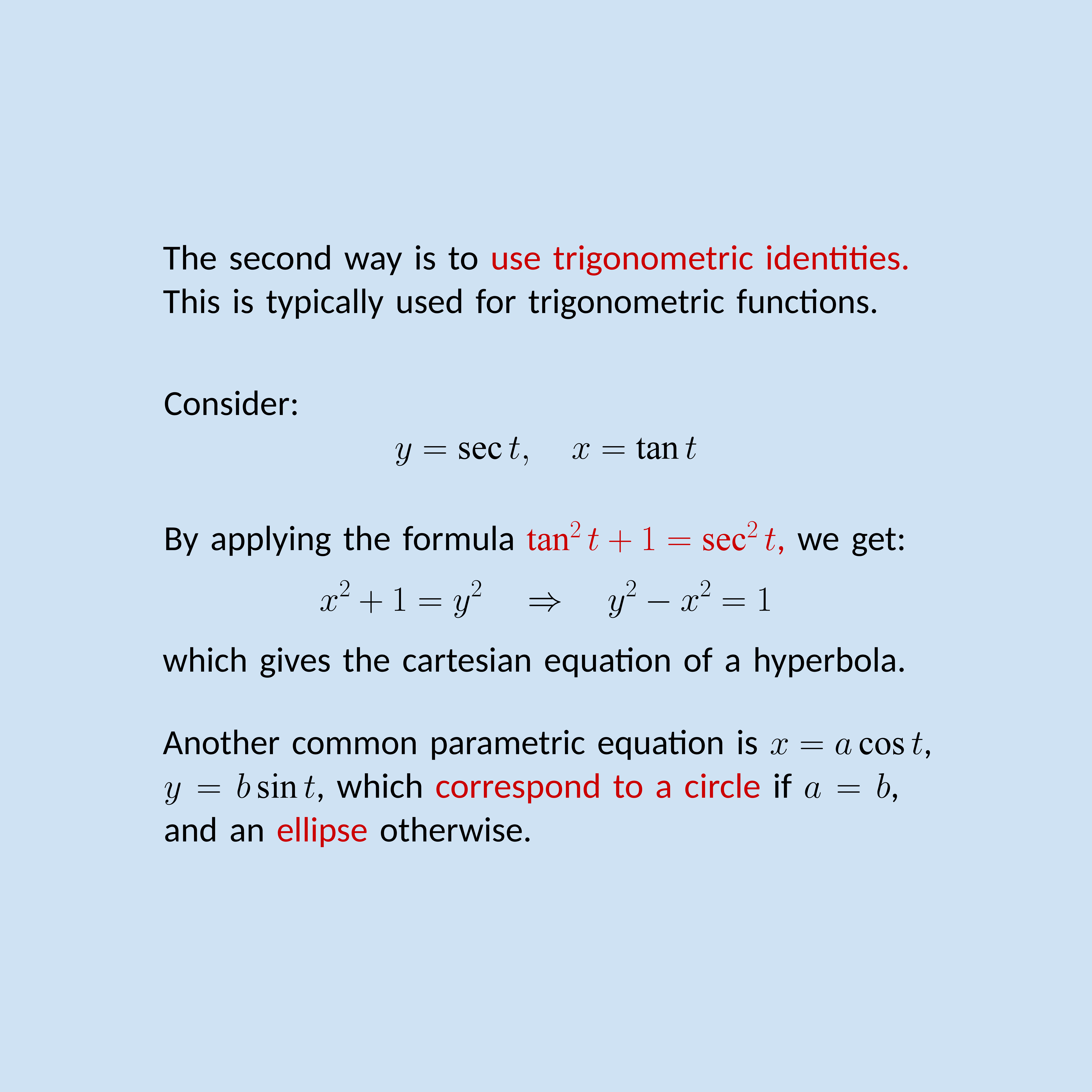 Manipulating Parametric Equations - Page 5