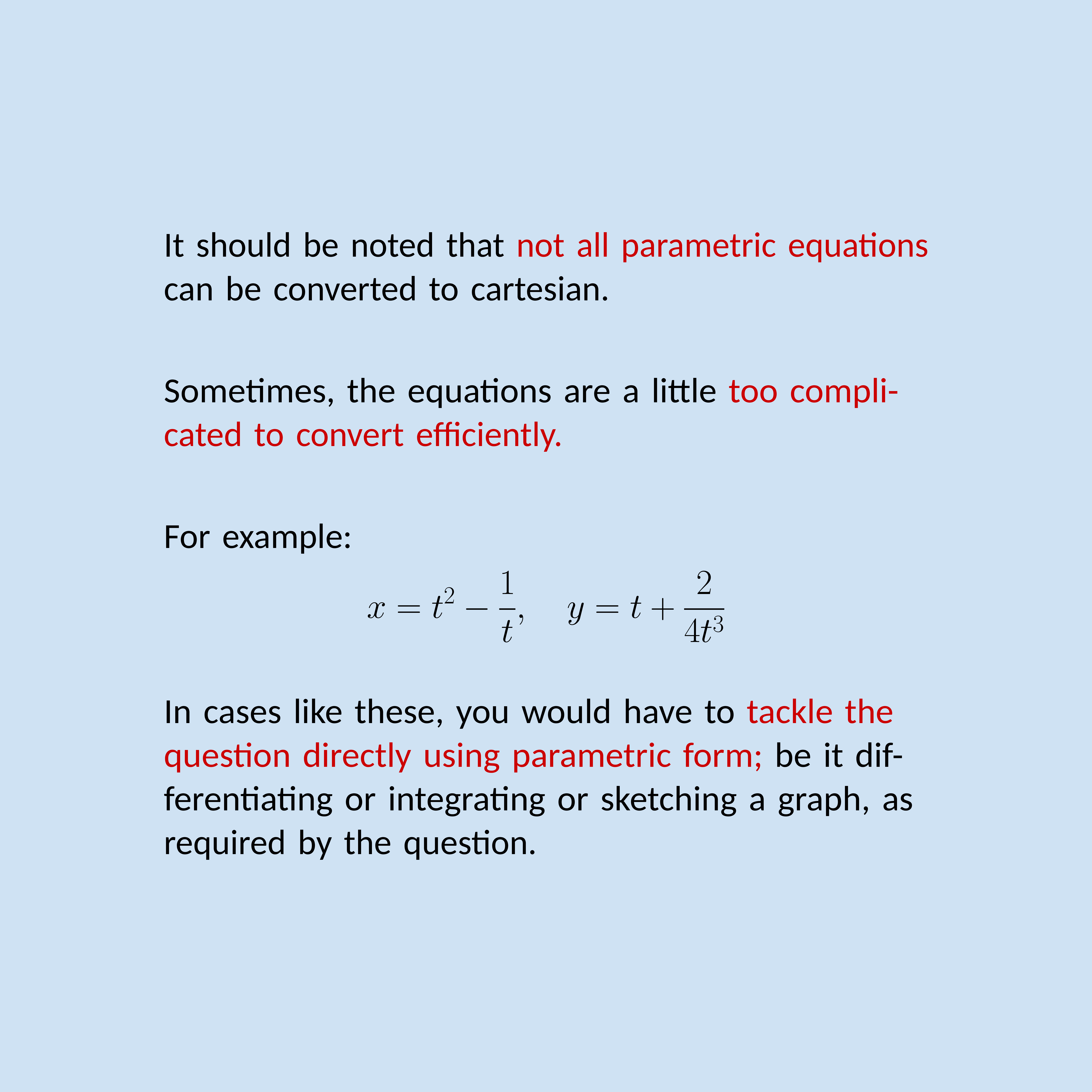 Manipulating Parametric Equations - Page 7