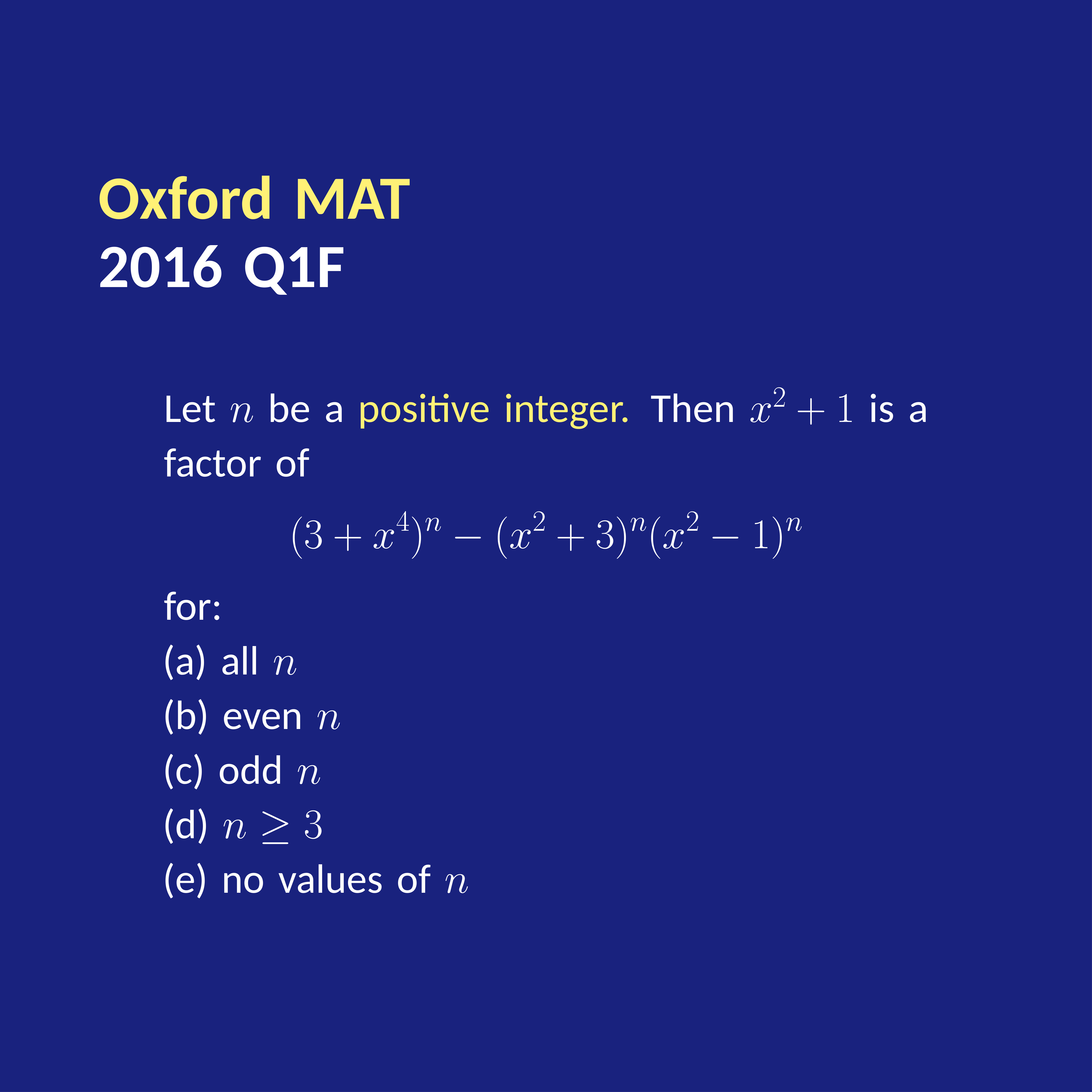 MAT 2016 Q1(f) — Sum of roots shortcut